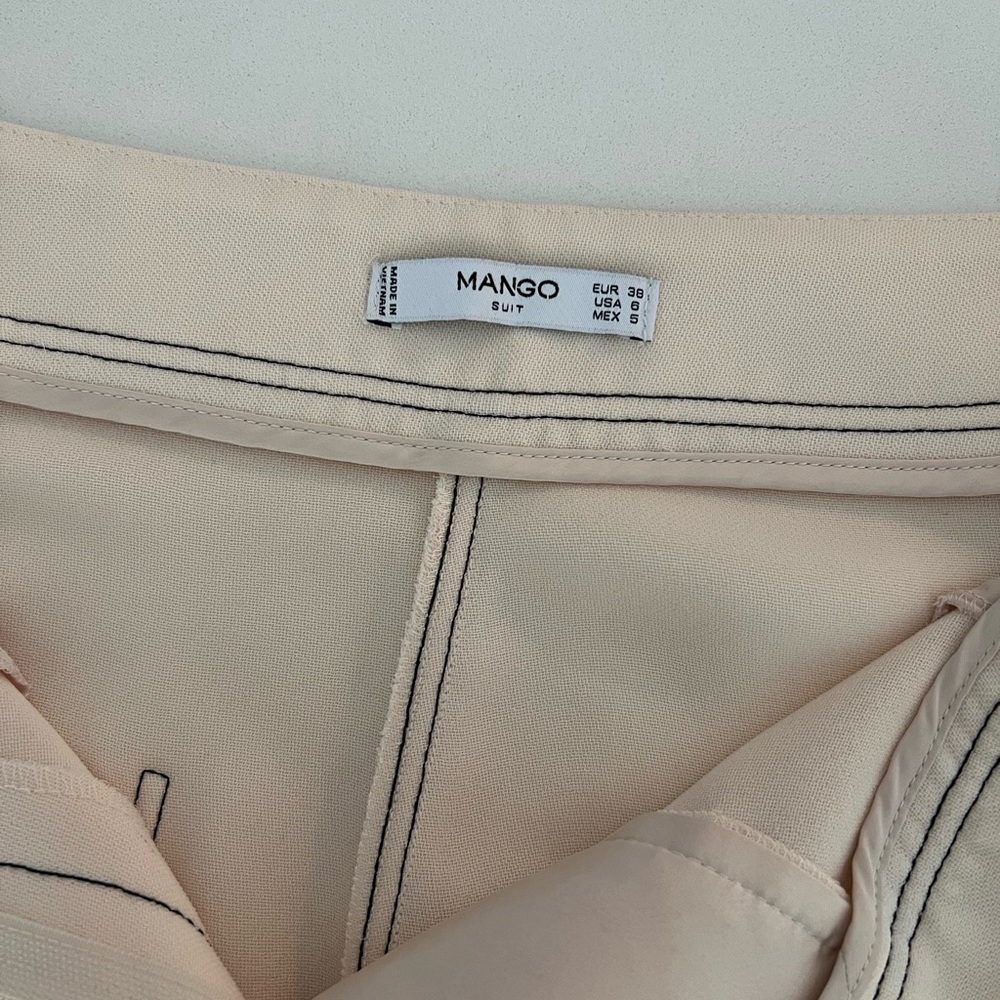 Mango - Cream Pants with Pocket Detail